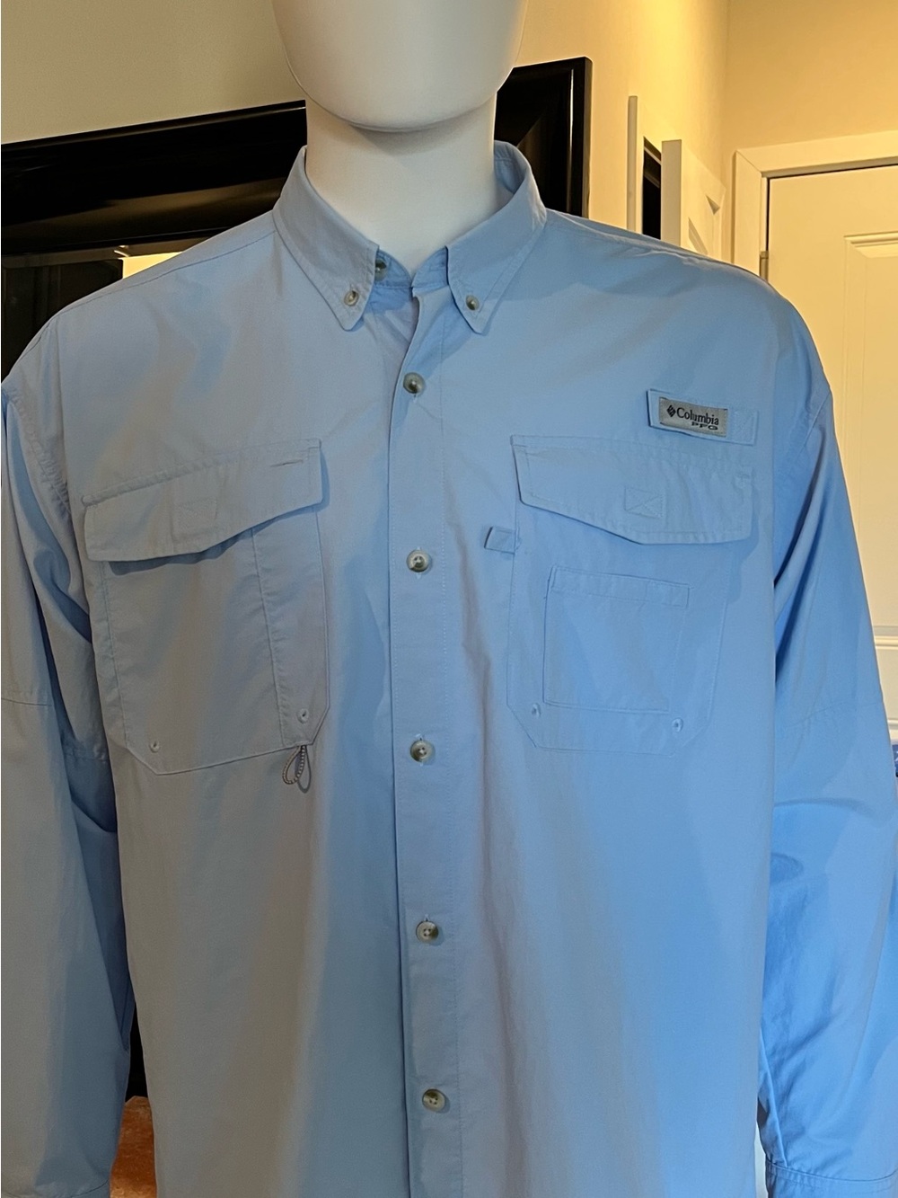 Columbia PFG light blue men’s fishing shirt